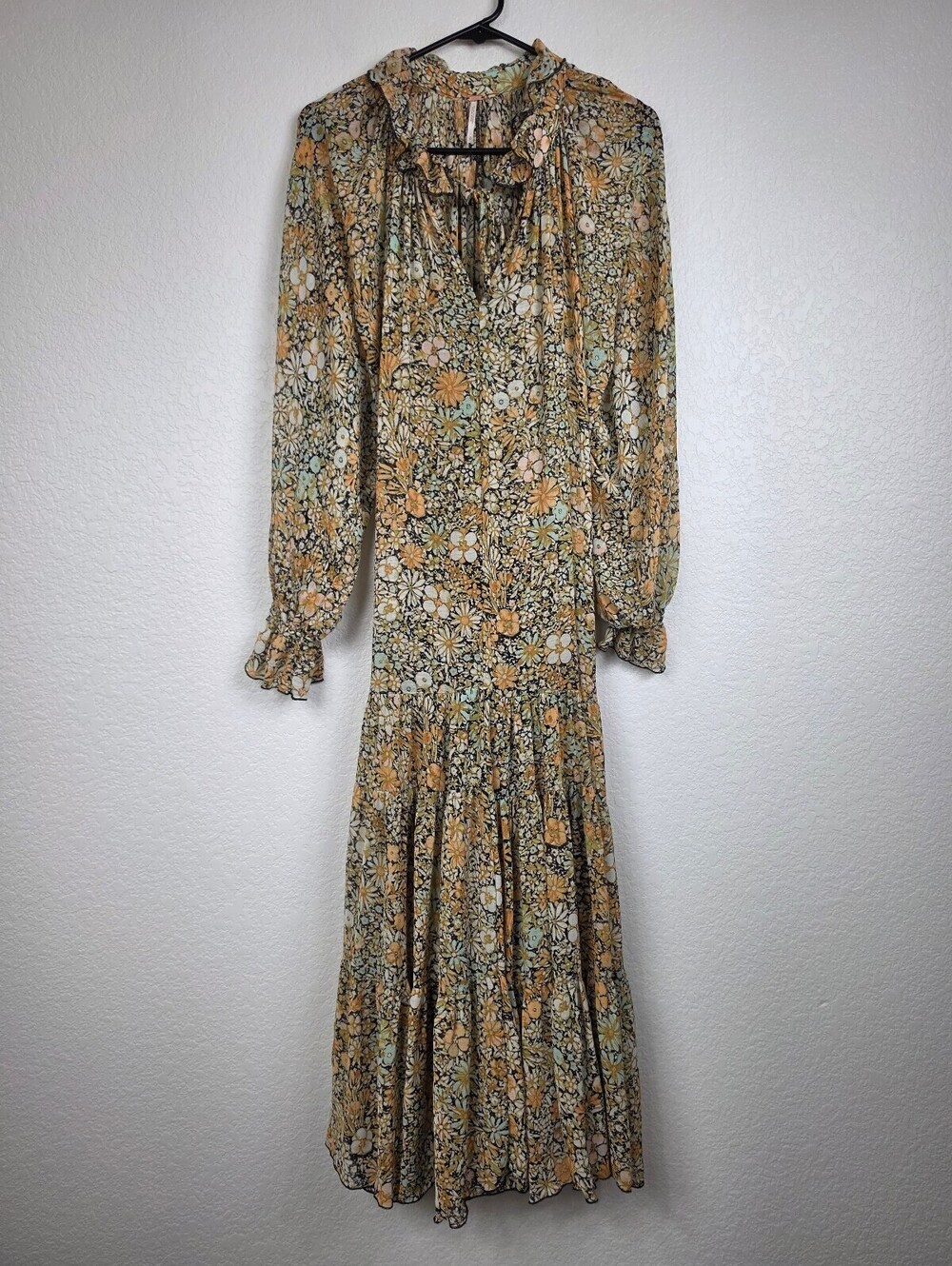 Free People Floral Long Sleeve Maxi Dress